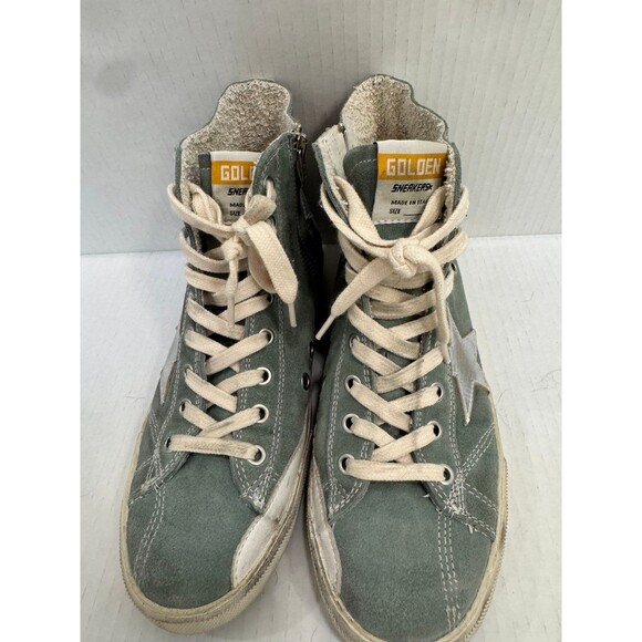 GGDB Golden Goose Francy High Top Military Green Suede Sneakers Size EU 37 US 7 - Picture 6 of 11
